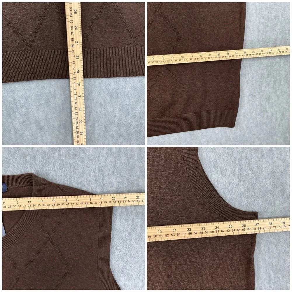 Rountree & Yorke‎ Vest Men 2X Tall Brown Sleeveless Sweater Cotton Stretch NWT